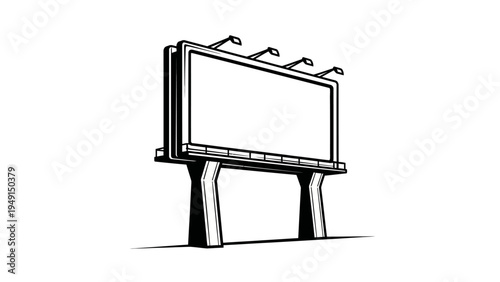 Blank Billboard Illustration on Stand.