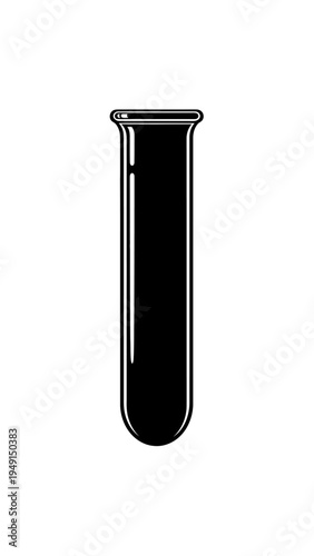 Black Liquid in Laboratory Test Tube.