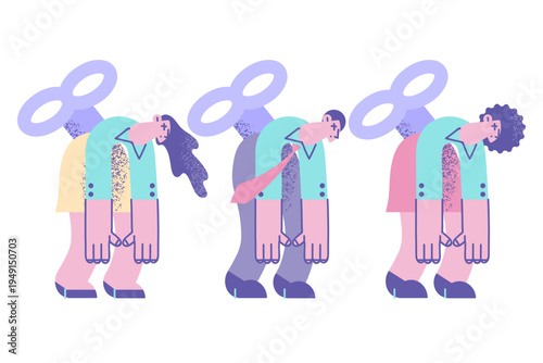 Tired employees feel exhausted overwhelmed with work