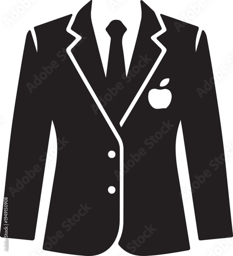  Teacher formal shirt icon in silhouette.