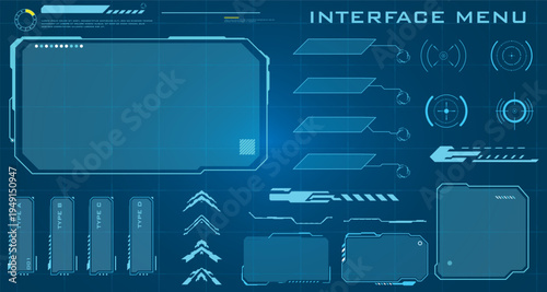 High Tech HUD Interface Menu Panels for Game UI