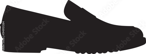 Venetian loafers icon in silhouette on white background..