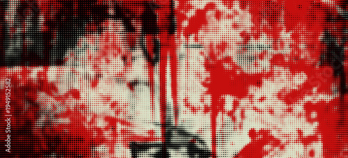 Bold red black and white texture vintage background abstract punk