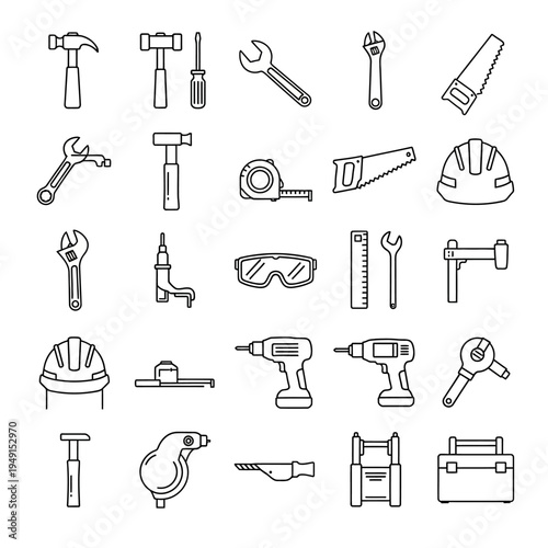 Collection of various hand tools.