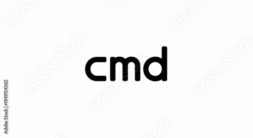 Black and white command text.