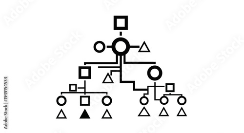 Black and white family tree chart.