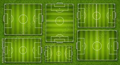 Collection of Soccer Field Layouts for Sports and Recreation.