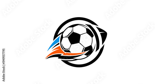 Dynamic Soccer Ball Logo with Speed Effect