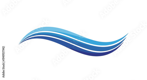 Blue abstract water wave icon isolated on white background