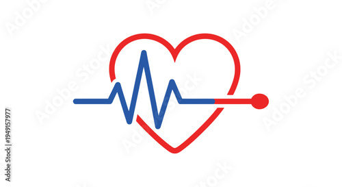 Heartbeat icon illustration for cardiac health and medical concepts.
