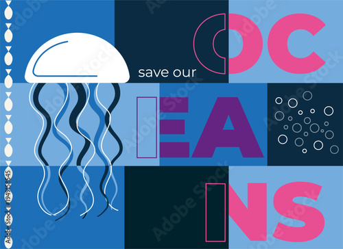 Save Our Oceans Jellyfish Awareness Design