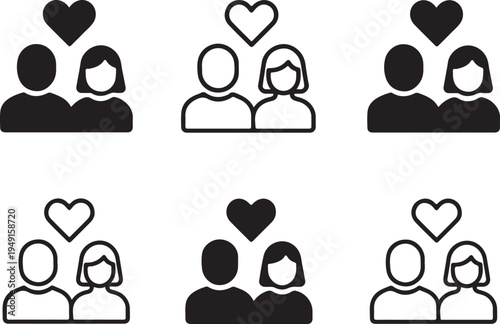 Isolated Love Relationship Symbol Icon Design, Love Relationship Symbol icon, Love Relationship Symbol vector symbol, romantic connection illustration concept, couple relationship celebration graphic