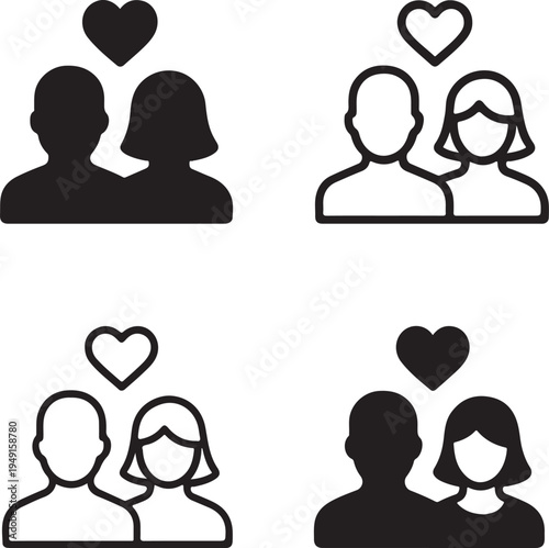 Isolated Couple Romance Celebration Icon Design, Couple Romance Celebration icon, Couple Romance Celebration vector symbol, romantic love relationship concept, couple celebration graphic design