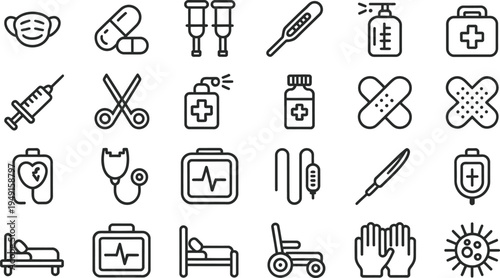 Medical and healthcare icons set
