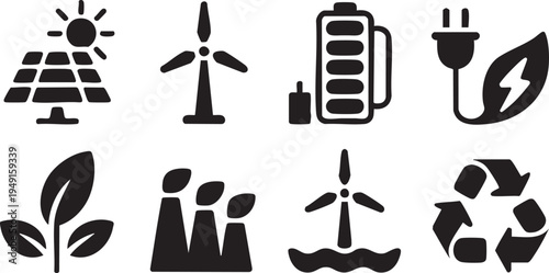 Forest Protection Wildlife Nature Trees Icon Set