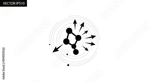 Black and white molecular structure model.
