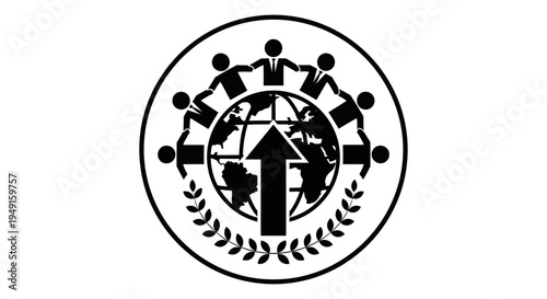 Black and white teamwork logo design.