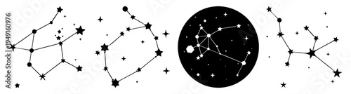 Network nodes and clock constellation connecting time and technology vector illustration
