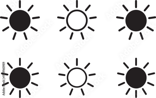 Isolated Summer Solstice Sun Symbol Icon Design, Summer Solstice Sun Symbol icon, Summer Solstice Sun Symbol vector symbol, seasonal celebration concept, midsummer festival illustration