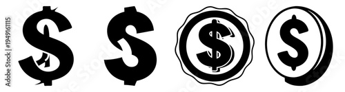 Stack of dollar signs growing money wealth finance success vector illustration flat design