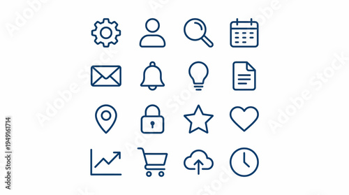 Collection of web interface icons.