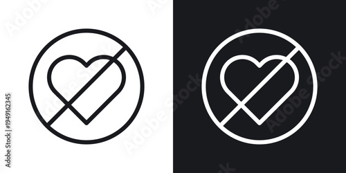 No love sign set in black and white stroke lines