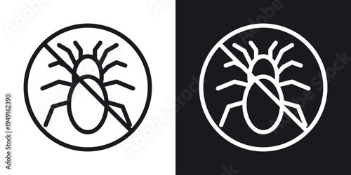 No parasitic insects sign set in black and white stroke lines