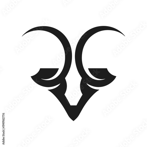 Black aries zodiac symbol
