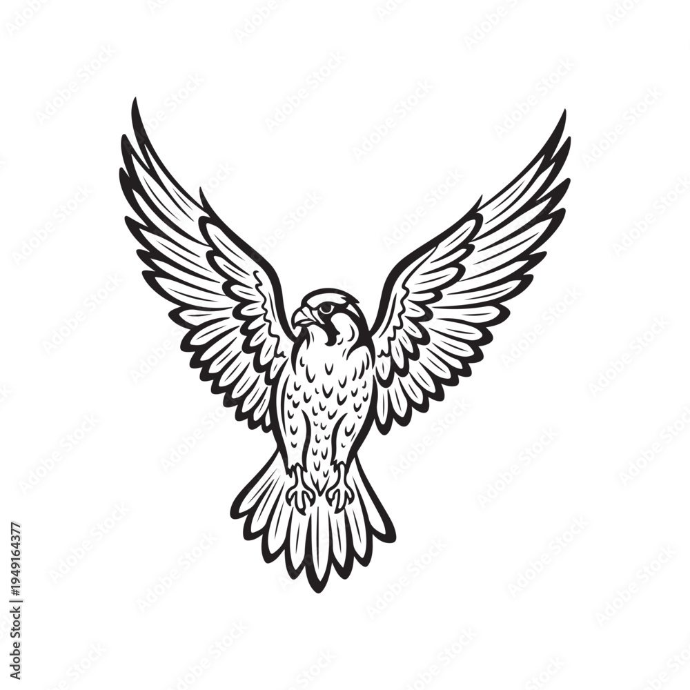 Fototapeta premium A gray and white image of a winged design
