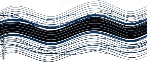 Set of wavy zigzag lines. Wave thin line background. Vector zigzag and wavy blue horizontal underline. Vector illustration EPS10.
