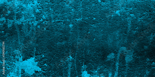 Textured cyan wall displays grunge art style and surface show weathered detail and rough texture and teal tone and abstract design and background pattern and color palette and aged and graphic 
