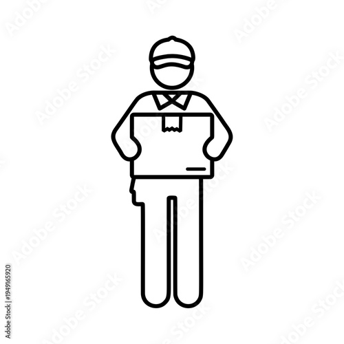 配達員のラインアイコン（黒）