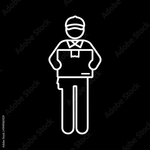 配達員のラインアイコン（白）