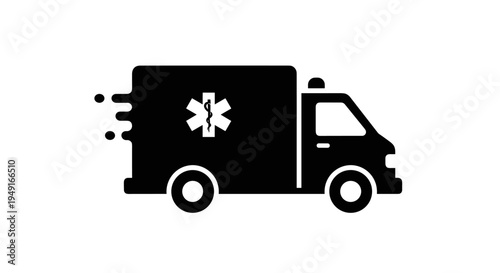 Ambulance Icon Emergency Medical Service Vehicle Fast Response.