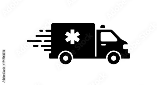 Fast Ambulance Icon - Emergency Medical Transport.