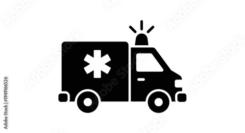 Ambulance Icon Emergency Medical Transport Healthcare Symbol.