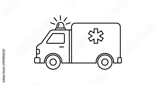 Ambulance Icon Emergency Medical Vehicle Healthcare Transport.