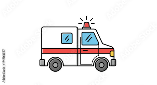 Ambulance Vehicle Emergency Medical Service Healthcare Transport Icon.