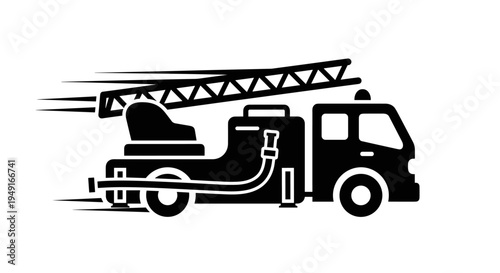 Fire Truck Speed Icon - Emergency Vehicle Service Response.