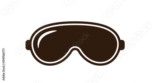 A simple illustration of a dark brown sleep mask with a white outline