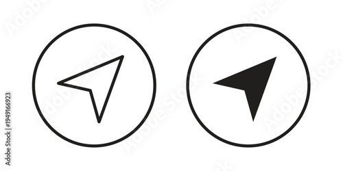 Navigation icon with editable stroke and solid design vectors