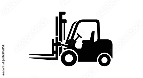 Forklift Icon Silhouette Warehouse Vehicle Logistics Transport.