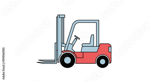 Red Forklift Truck Vehicle Warehouse Equipment Logistics Transportation.