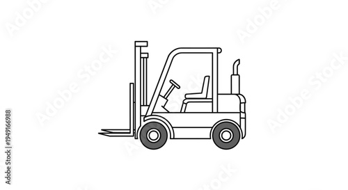 Forklift Truck Icon - Warehouse Vehicle Logistics Transportation.