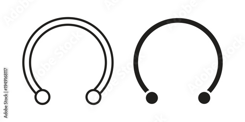 Piercing icon with editable stroke and solid design vectors