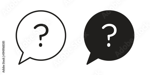 Question icon with editable stroke and solid design vectors