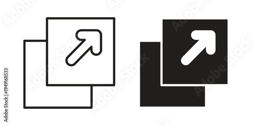 Resize icon with editable stroke and solid design vectors