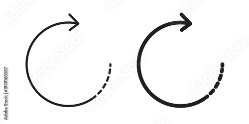 Rotate right icon with editable stroke and solid design vectors