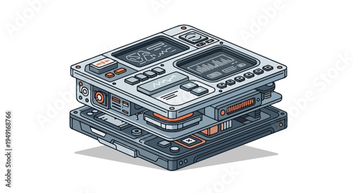 Circuit board electronic device component closeup.