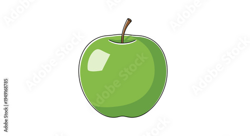 Green Apple Fruit Single Object.